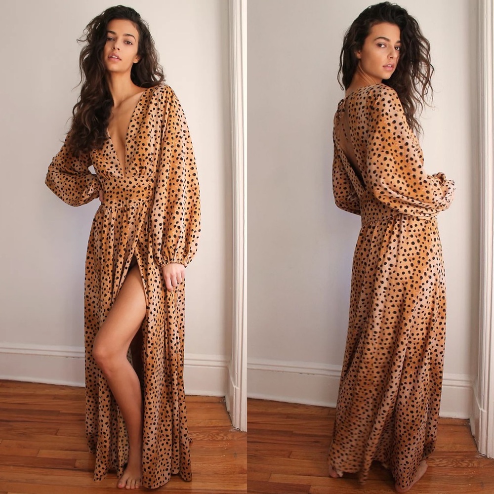 Free People Jayde Leopard Maxi Dress